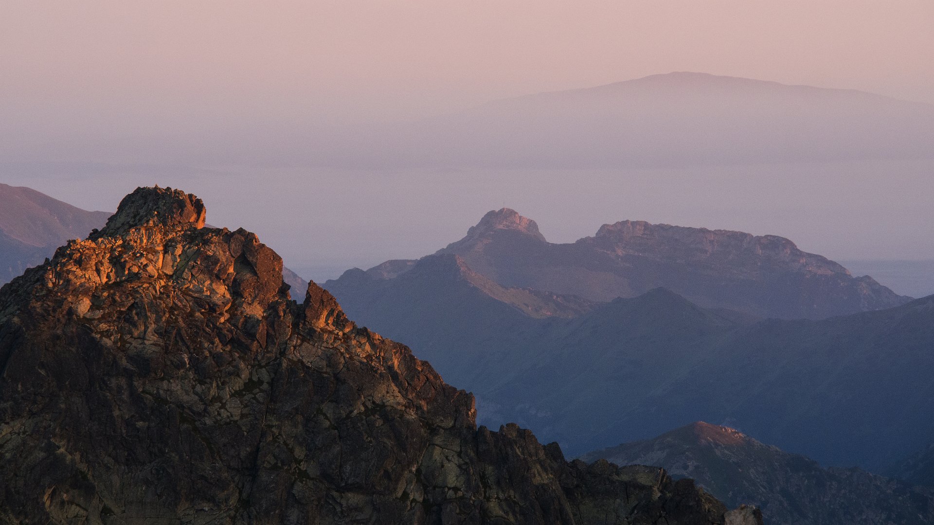  The Štrbský štít, Mt Giewont and Whiches' Mountain in the background