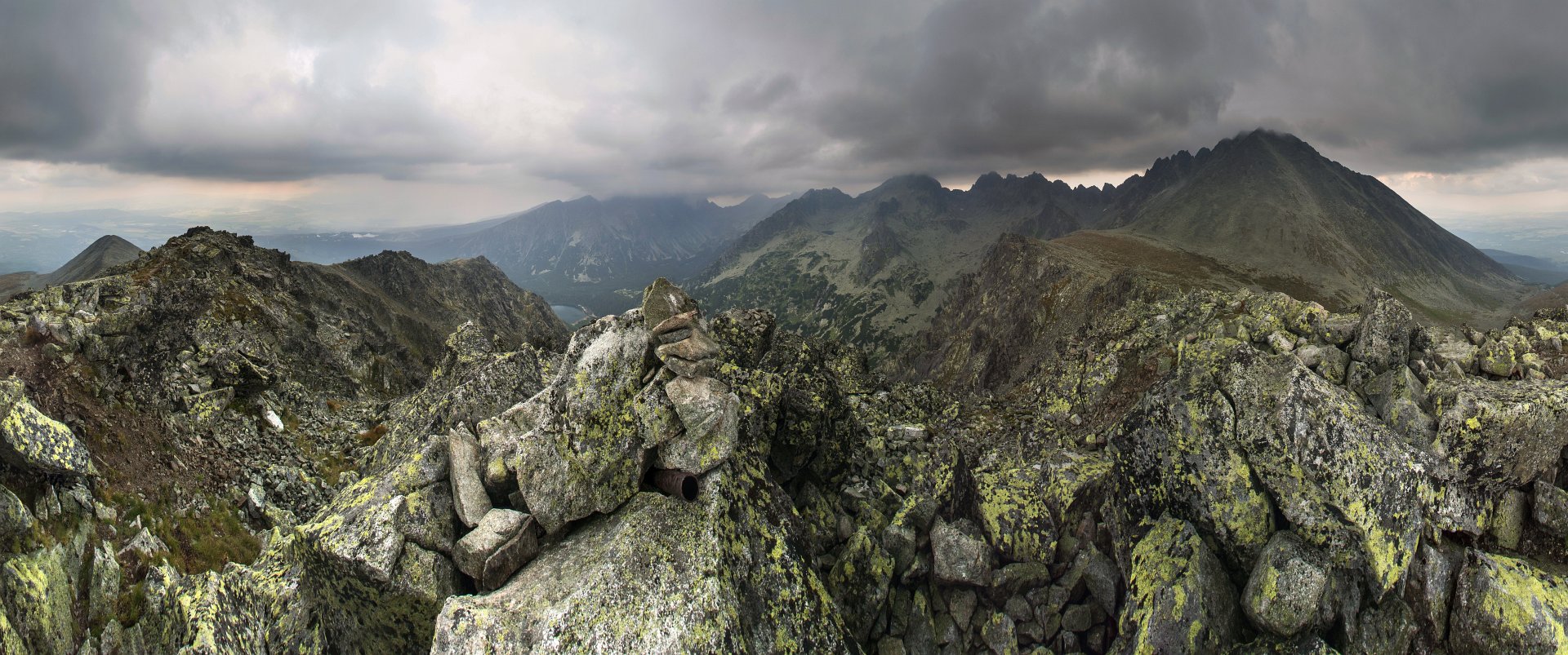  Panorama from Mt Tupá: this huge pile of granite rocks on the right is Mt Končistá