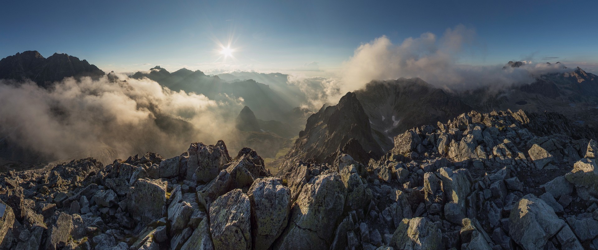 Afternoon panorama from the top of Východná Vysoká