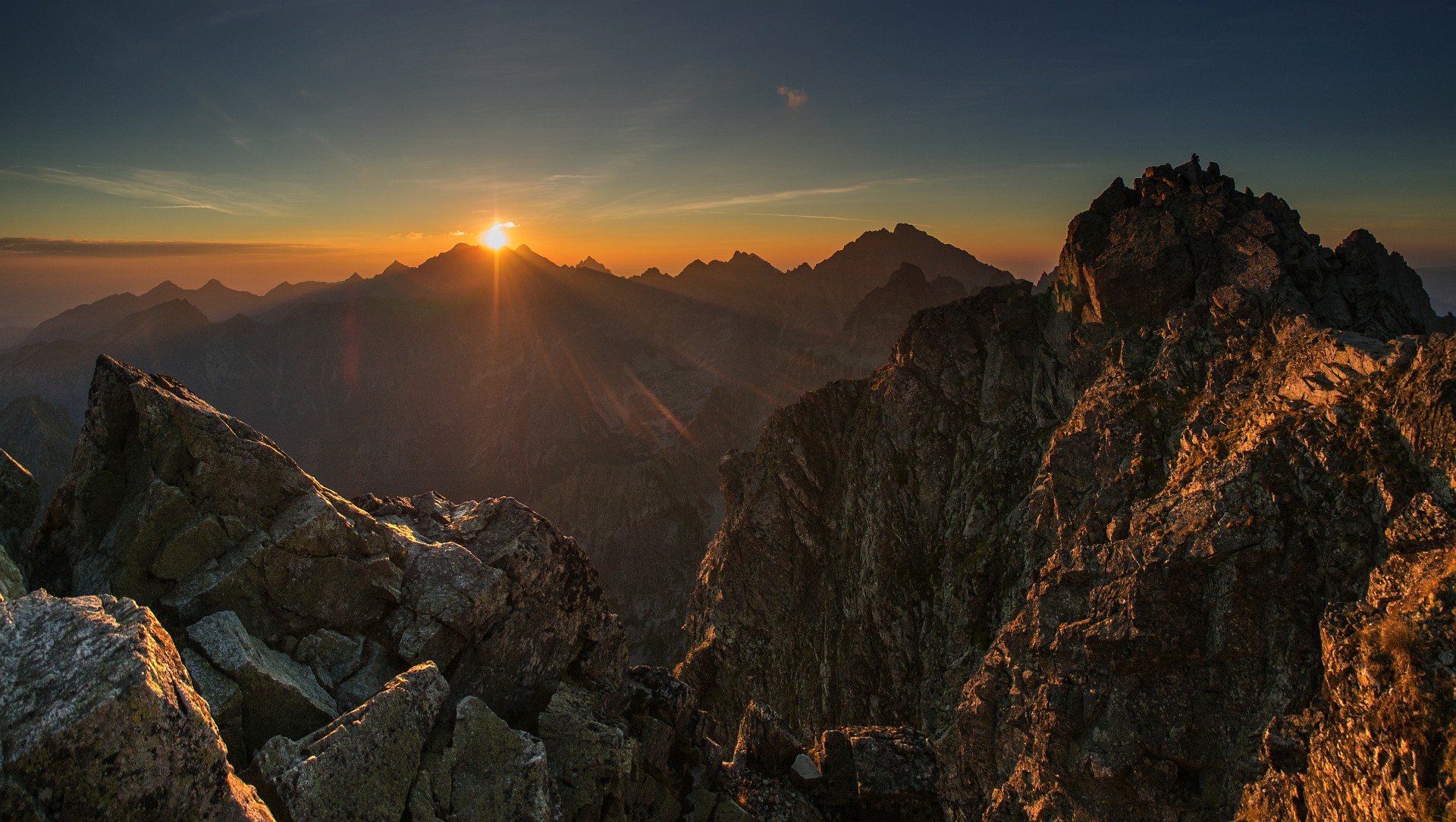 Sunrise at the top of Mt Rysy