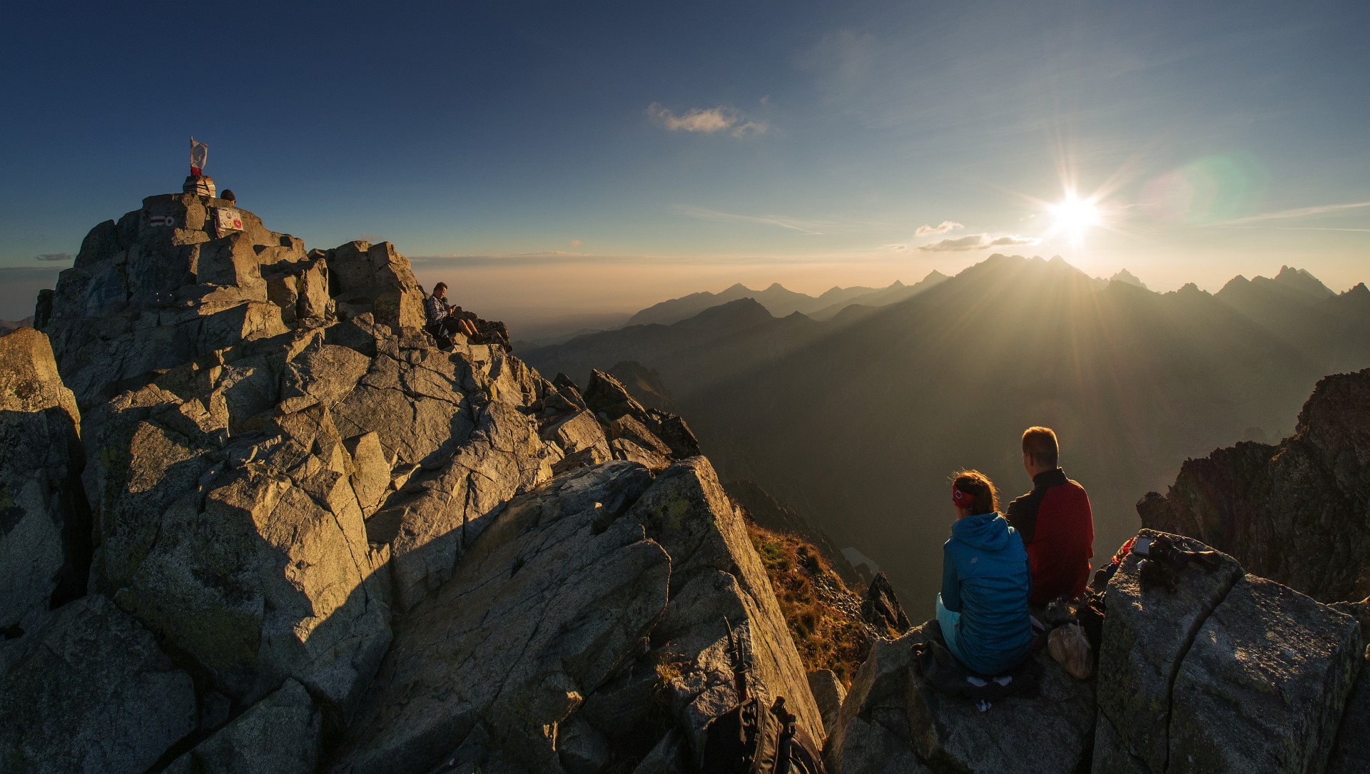 Sunrise at the top of Mt Rysy